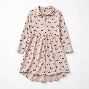 Tea Collection blush and black long sleeve high low shirt dress size 6